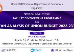 National Level Faculty Development Program on – “An Analysis of Union Budget 2022-23”