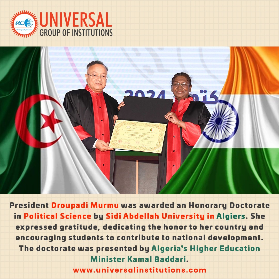 President Droupadi Murmu Receives Honorary Doctorate in Algeria