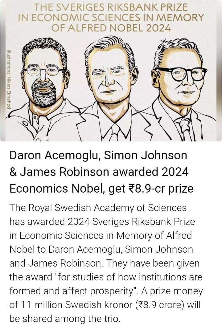 The Sveriges Riksbank Prize in Economic Sciences in Memory of Alfred Nobel 2024 