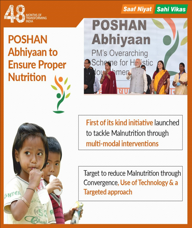 POSHAN Scheme: Enhancing Nutrition and Education for Children