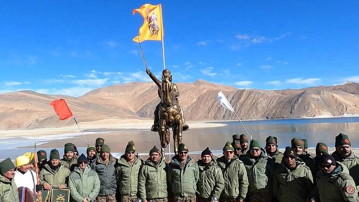 Shivaji Statue Installed at Pangong Lake, Sparks Debate