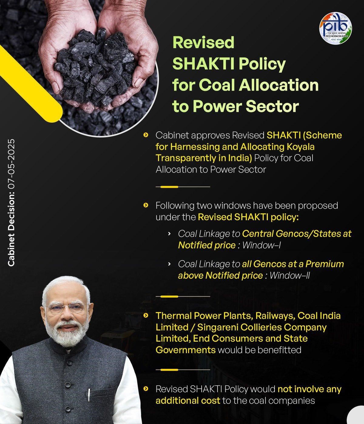 Cabinet Revises SHAKTI Policy to Boost Power Sector