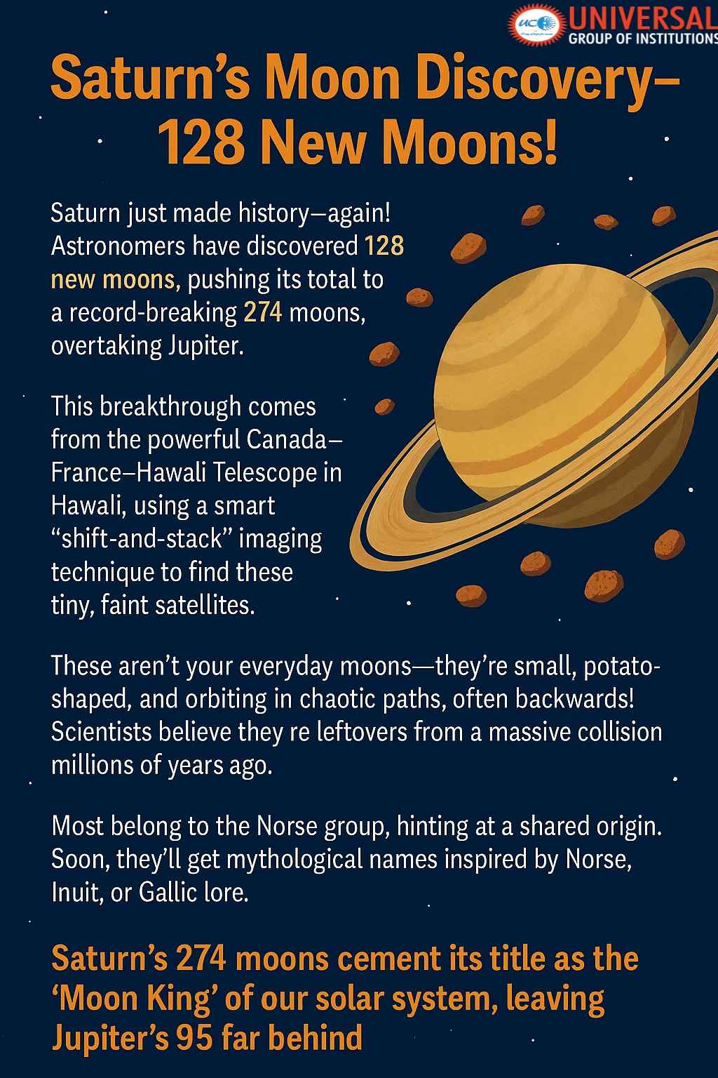 Saturn's Moon Explosion: 128 New Moons Discovered, Saturn Becomes the Moon King of the Solar System