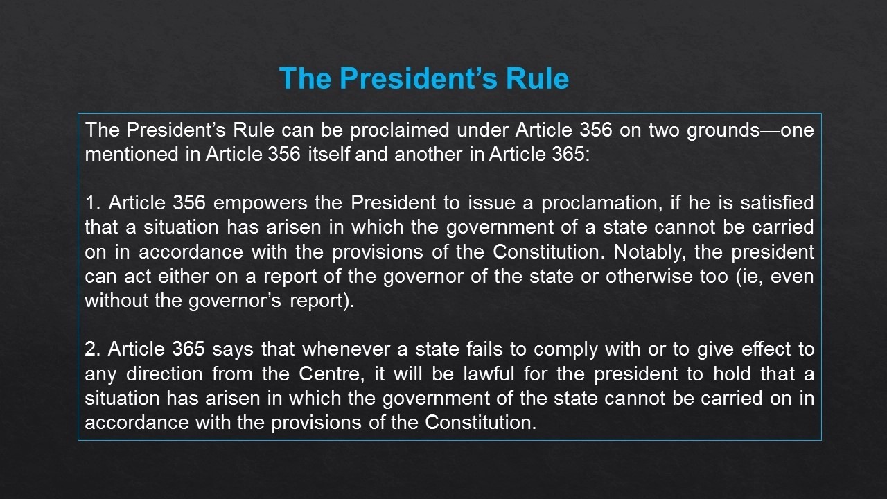 Understanding President's Rule and Its Legal Nuances