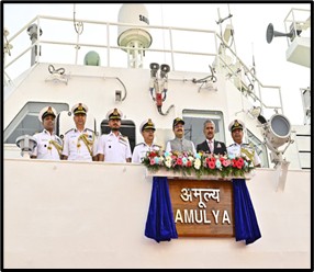 ICG Ship Amulya Joins Fleet for Coastal Security